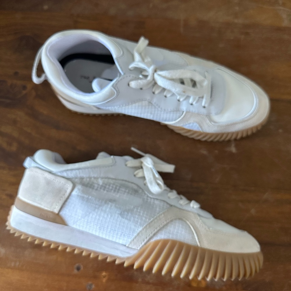 Rag & Bone Retro Runner Sneakers Women's 39 / 9 White Tan Lace Up Casual Shoes‎